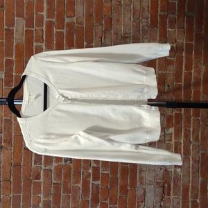 White long sleeve button-up cardigan